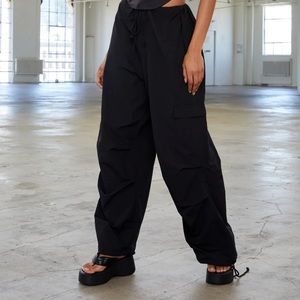 Local European Black Parachute Pants